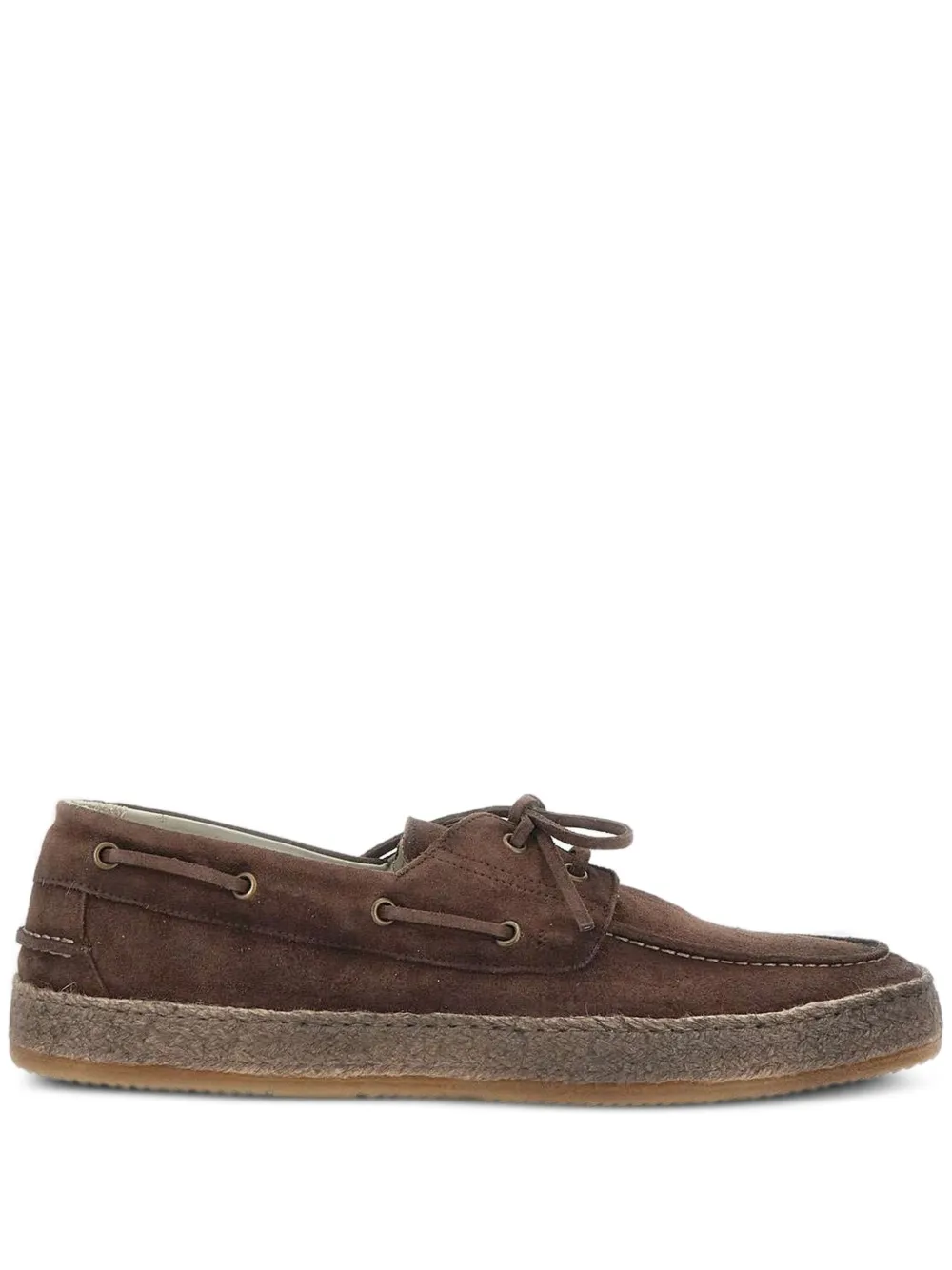 Corvari lace-up suede boat shoes Brown