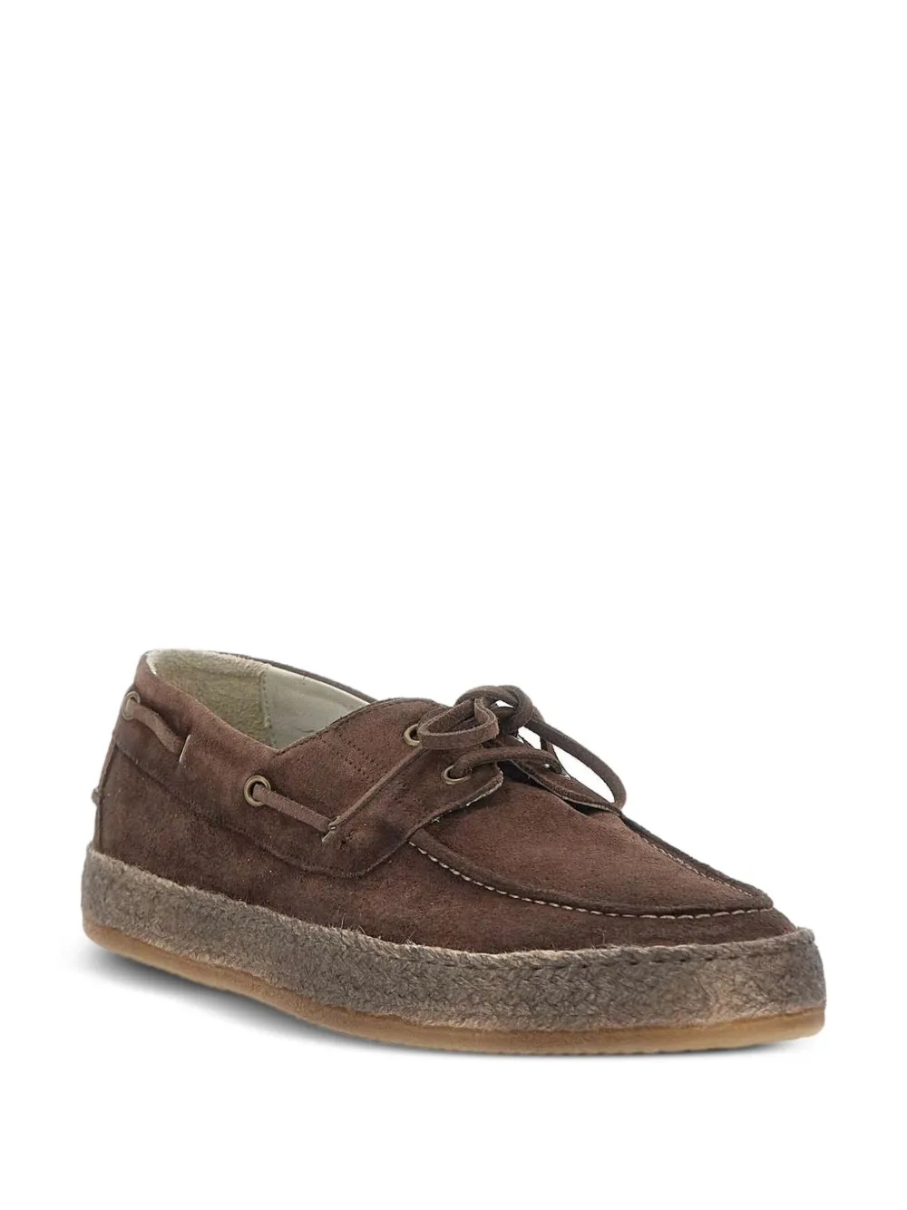 corvari lace-up suede boat shoes | Image 2