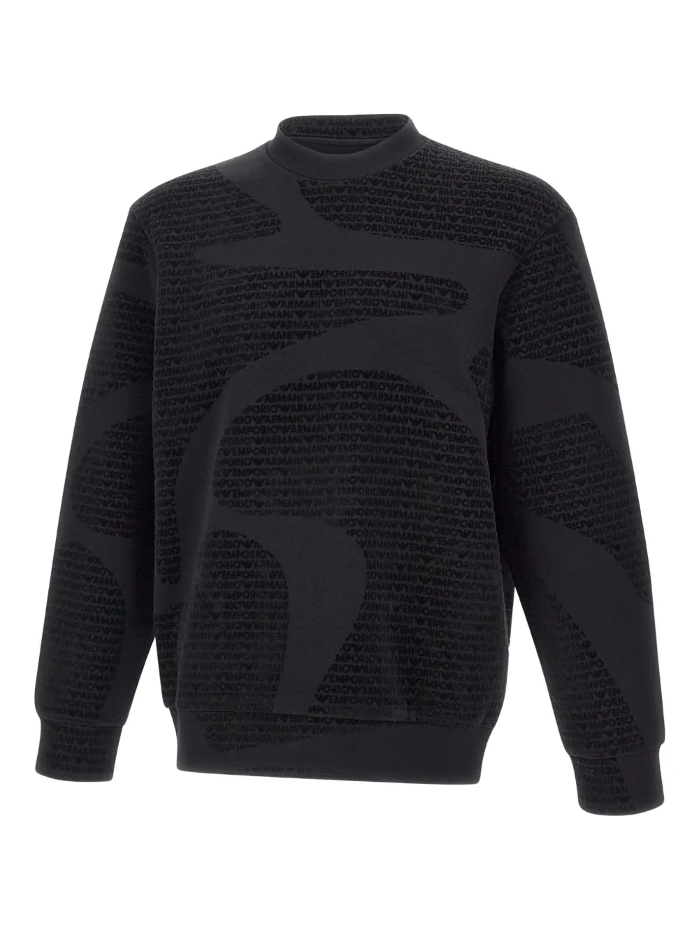 Emporio Armani logo-flocked sweatshirt | Black | Image 1