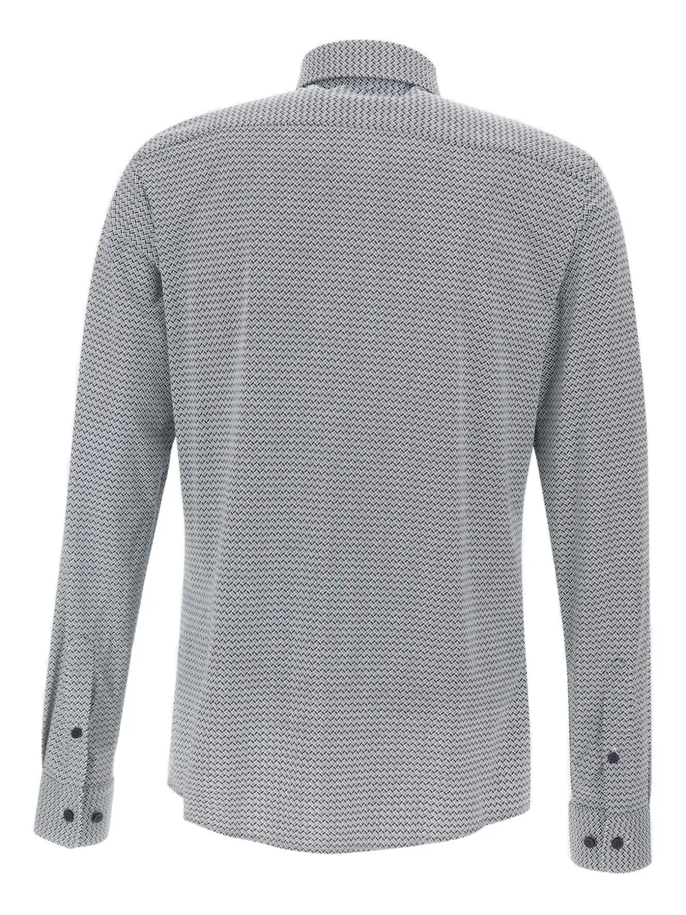 BOSS geometric-pattern long-sleeve shirt - Blauw