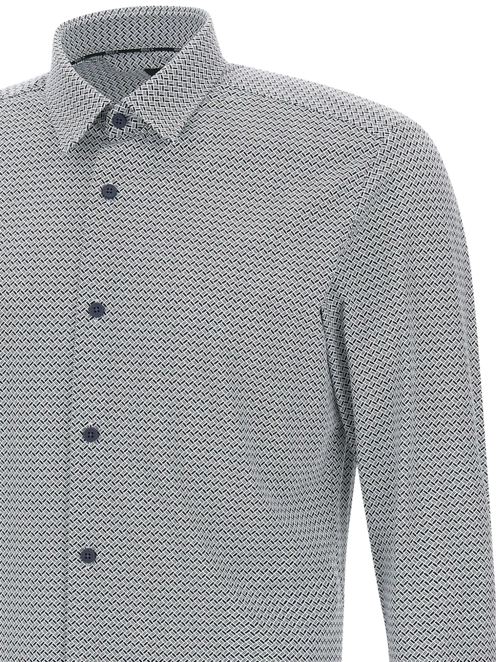 BOSS Overhemd met geometrische print Blauw