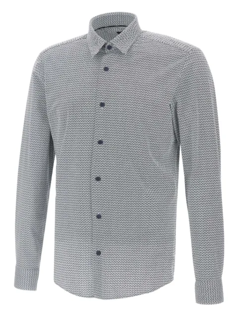 BOSS geometric-pattern long-sleeve shirt