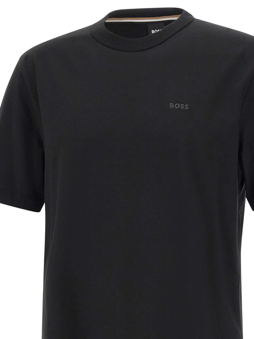 Hugo Boss Crew Neck Cotton T-shirt With Short Sleeves In Black