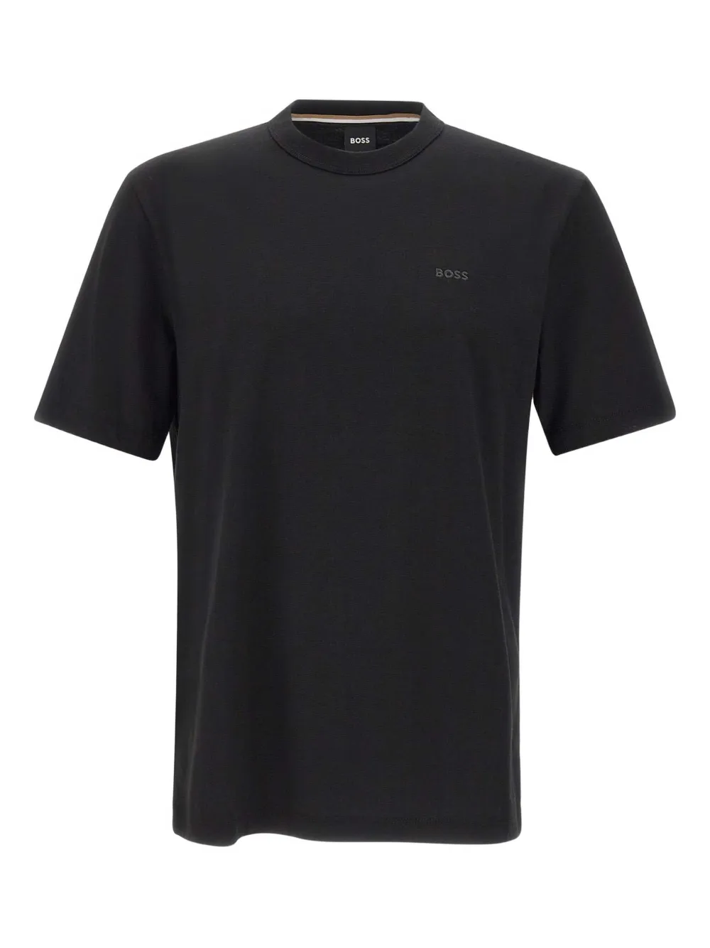 Hugo Boss Crew Neck Cotton T-shirt With Short Sleeves In Black