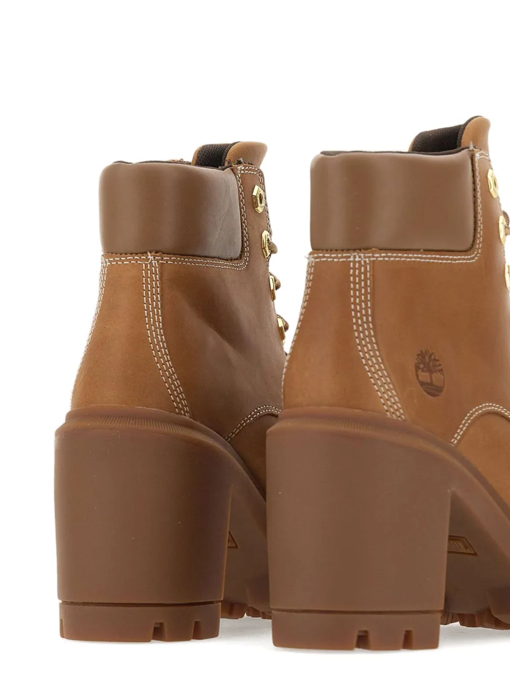 Timberland Allington Heights Wheat Leather Block Heel Ankle Boots Size In Brown