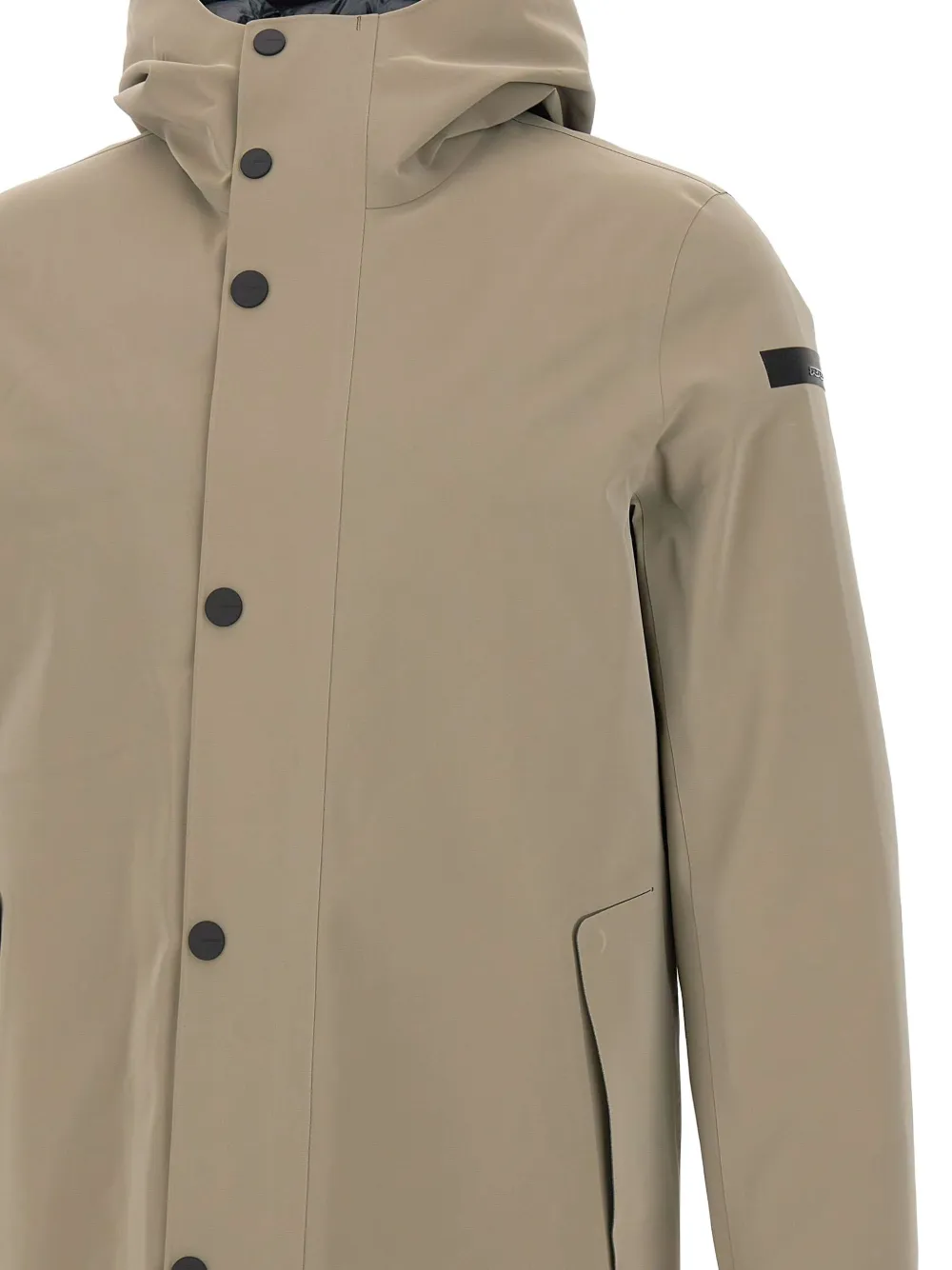 Rrd Hooded Button-fastening Coat In Neutral