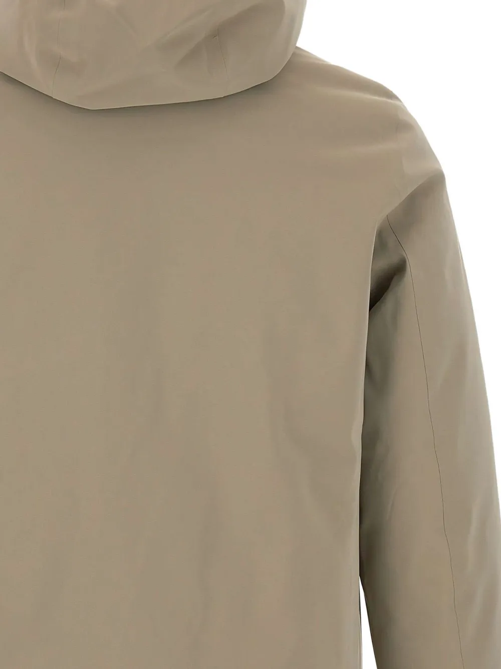 Rrd Hooded Button-fastening Coat In Neutral