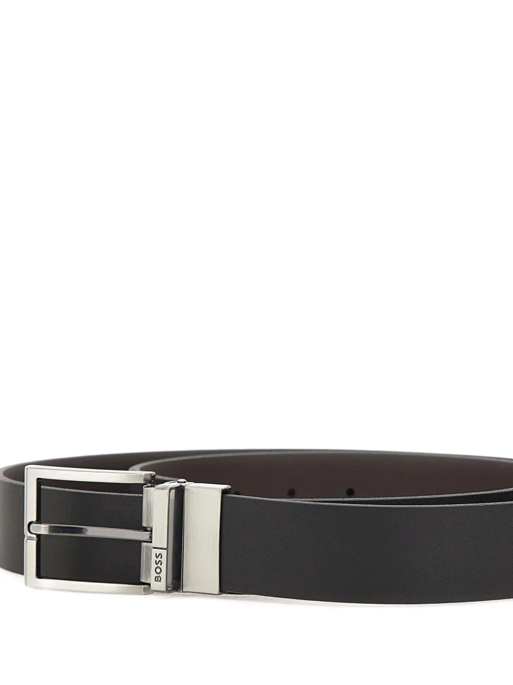 BOSS Omkeerbare leren riem Zwart