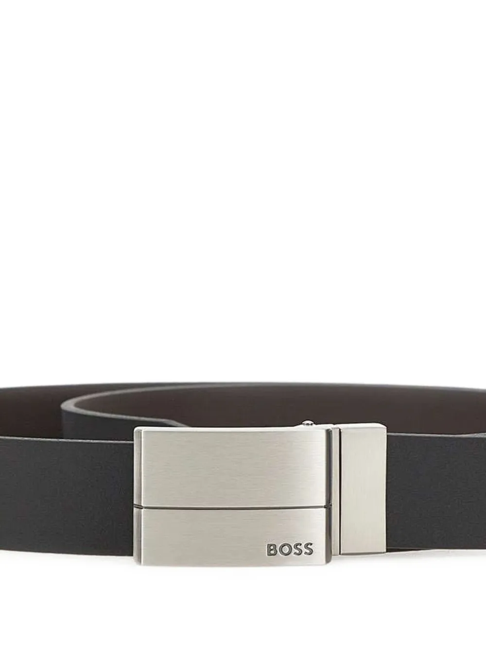 BOSS Omkeerbare leren riem Zwart