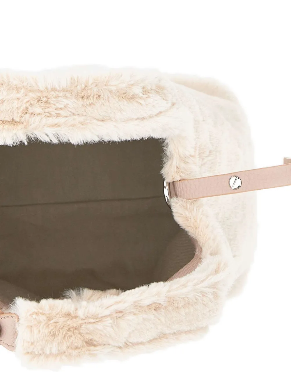 Coccinelle C-easy Faux-fur Top Handle Tote Bag In Neutral