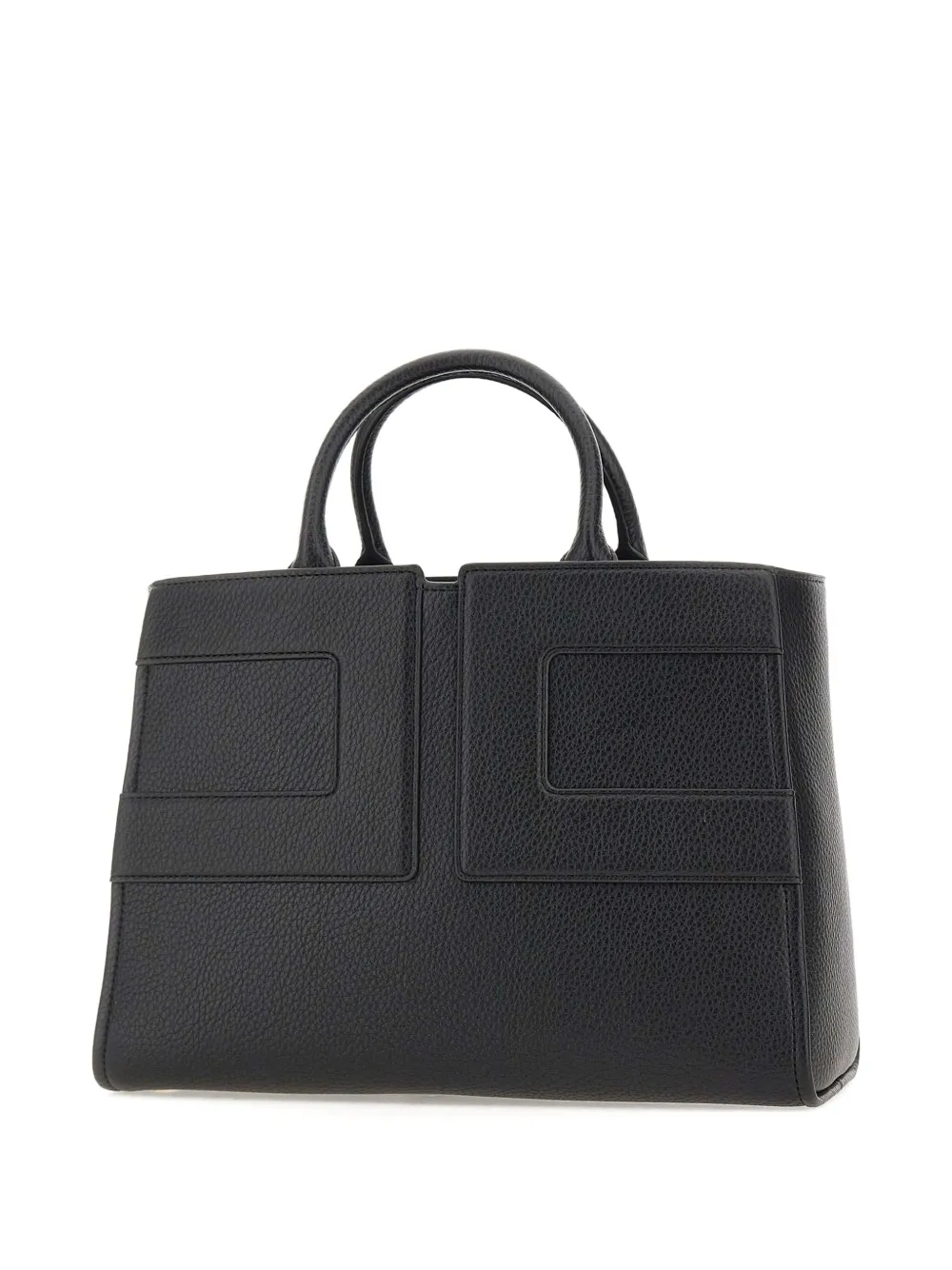Elisabetta Franchi logo-embossed double-handle tote bag - NERO
