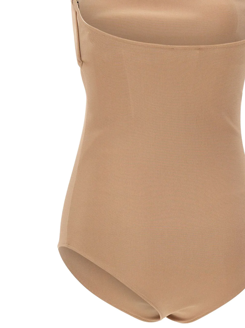 Courrèges Strapless Seamless Bodysuit Top In Brown