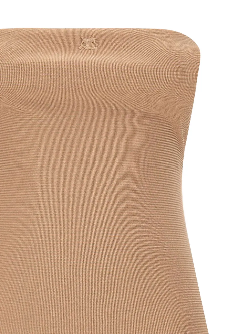Courrèges Strapless Seamless Bodysuit Top In Brown