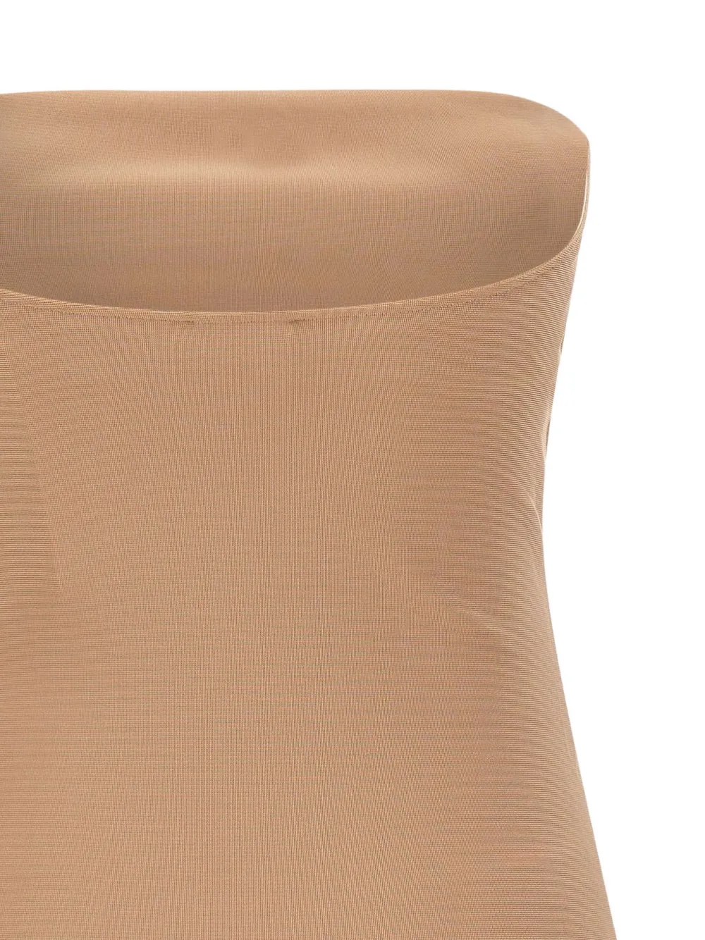 Courrèges Strapless Seamless Bodysuit Top In Brown