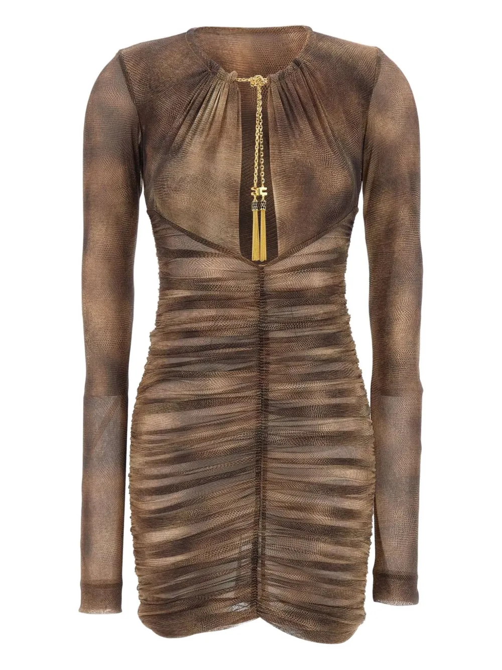 Elisabetta Franchi gathered dress | Brown | Image 1
