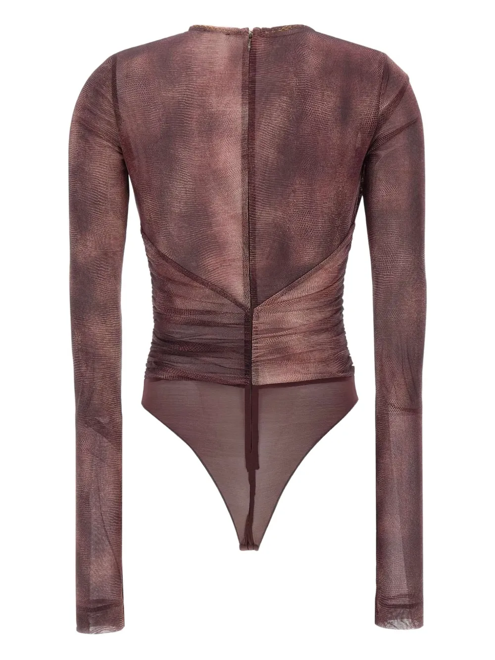 Elisabetta Franchi snakeskin-print gathered bodysuit - Bruin