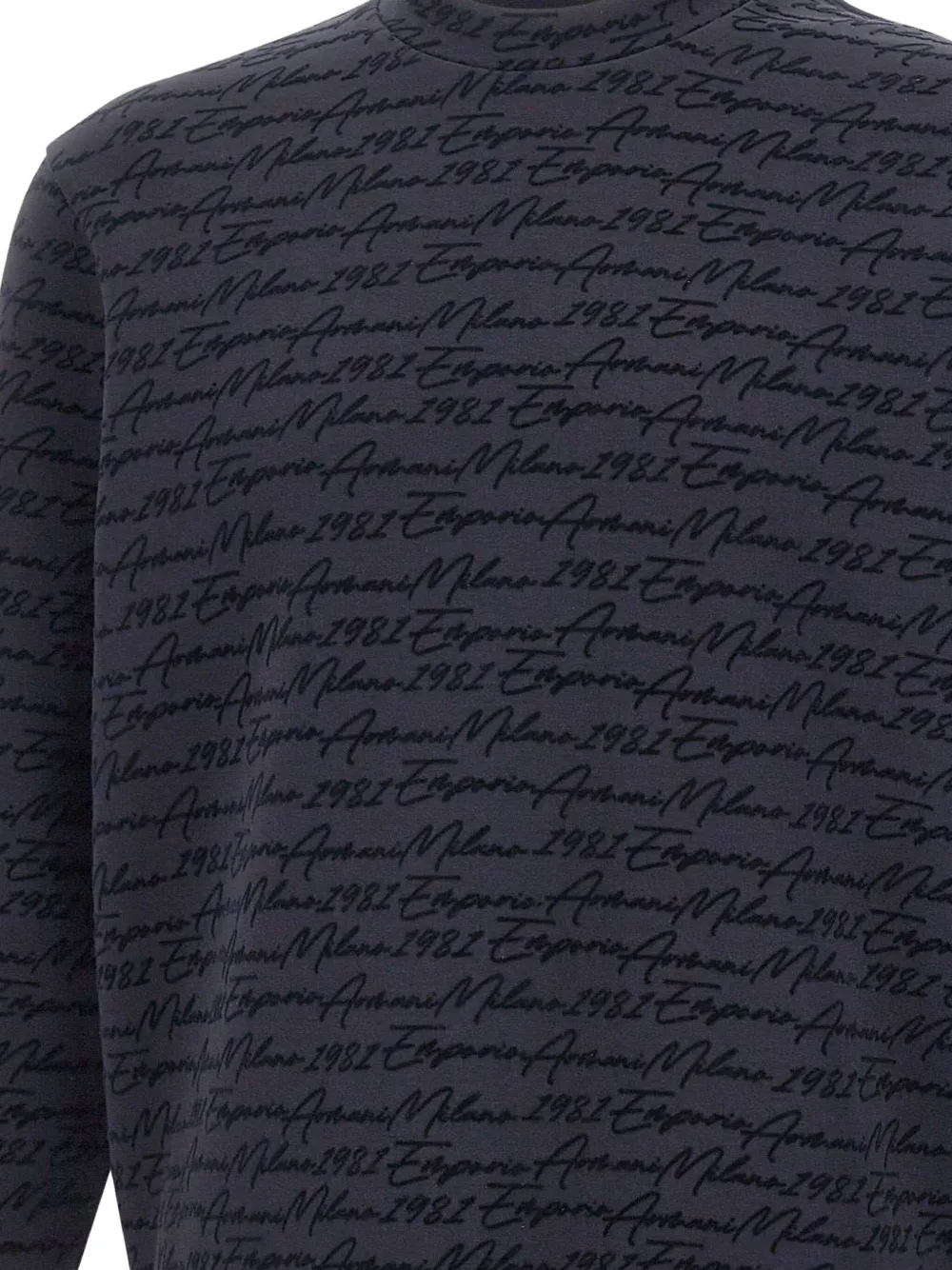 Emporio Armani Sweater met ronde hals en print Blauw