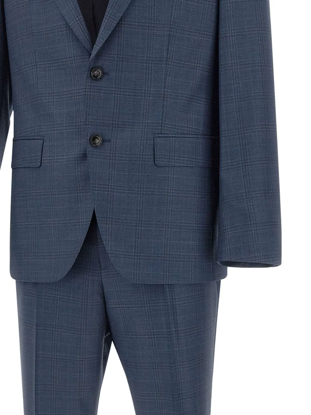 Hugo Boss Check Two-piece Suit In Blue