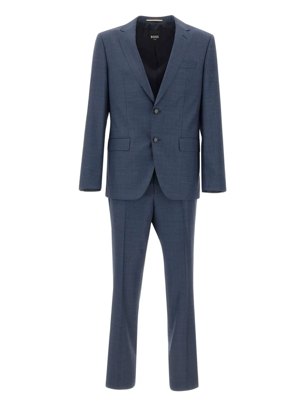 Hugo Boss Check Two-piece Suit In Blue