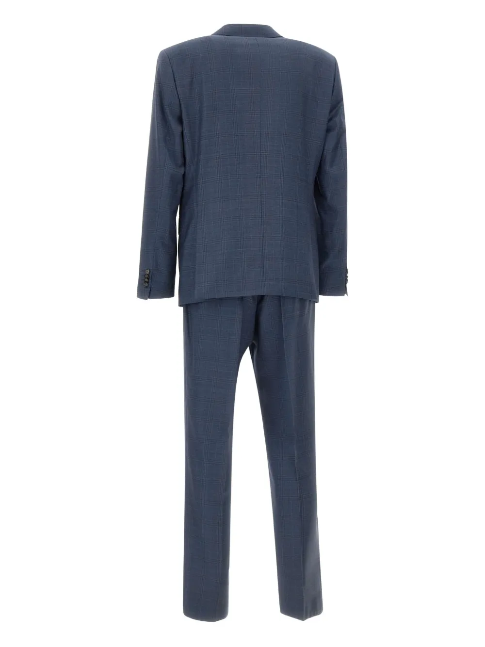 Hugo Boss Check Two-piece Suit In Blue