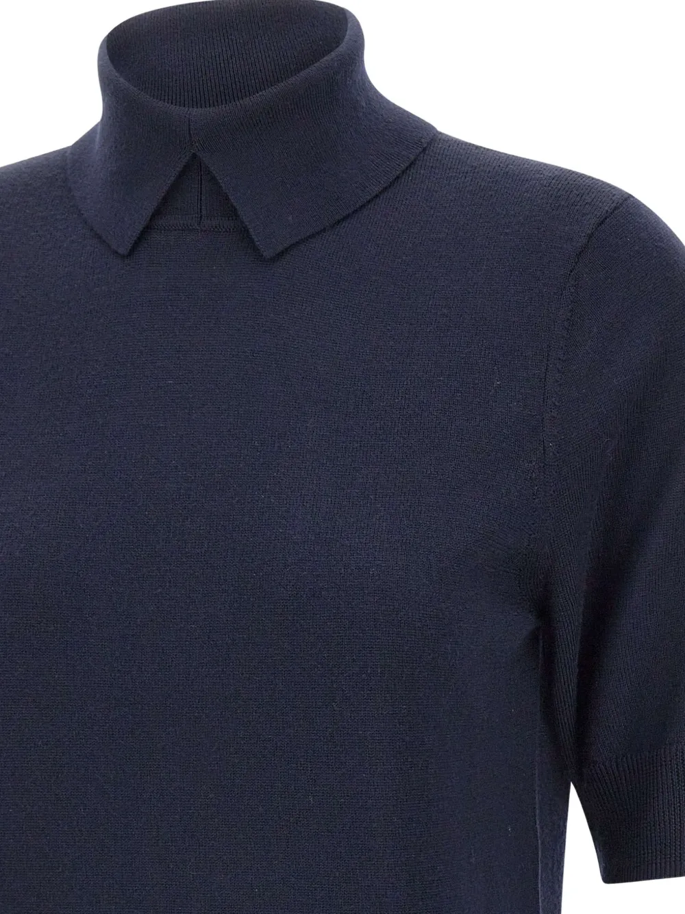 HERSKIND Top met hoge hals en korte mouwen Blauw