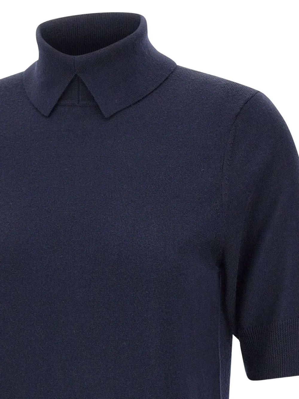 HERSKIND Top met hoge hals en korte mouwen Blauw