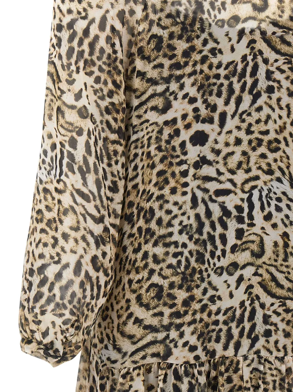 kaos Jurk met dierenprint en V-hals Beige