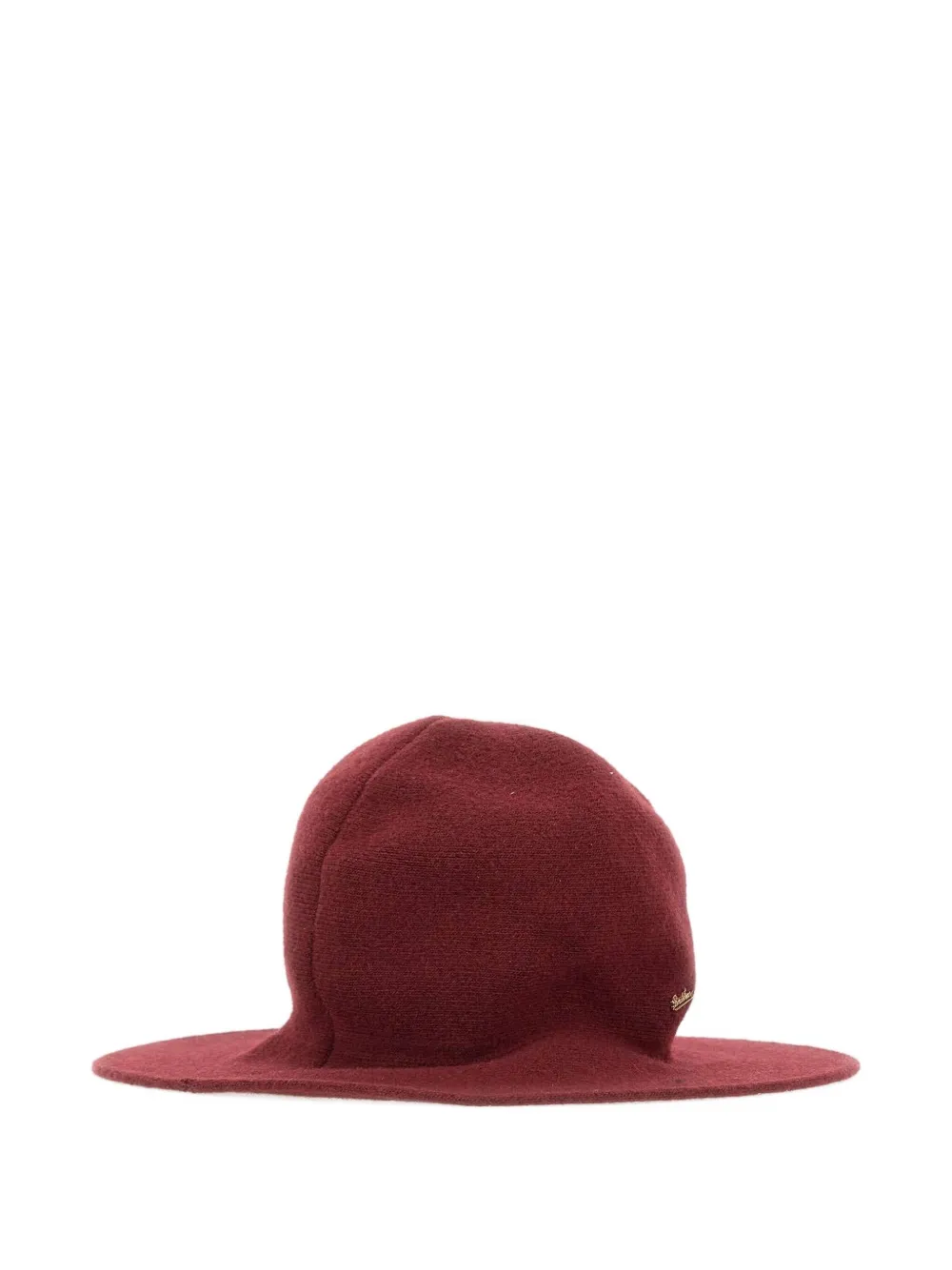 Borsalino Round-crown Wide-brim Hat In Burgundy