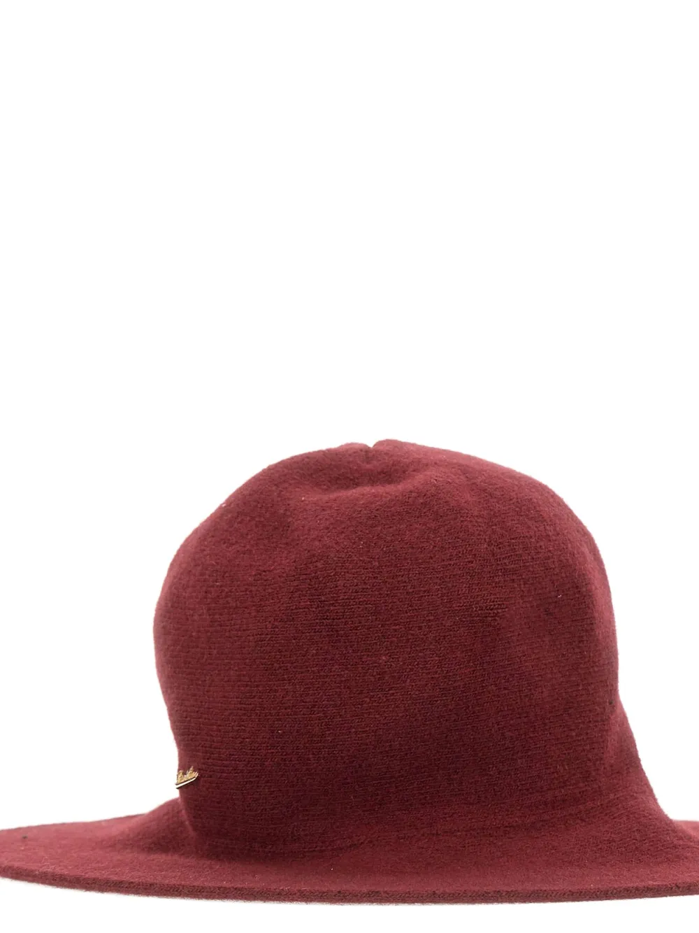 Borsalino Round-crown Wide-brim Hat In Burgundy