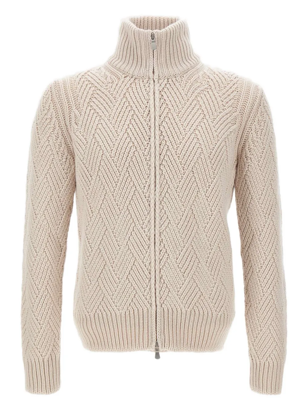 Gran Sasso high-neck cardigan | Neutrals | Image 1
