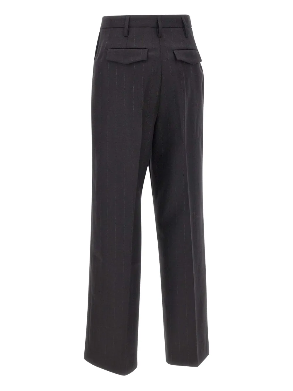Herskind Pinstripe Wool Trousers In Black