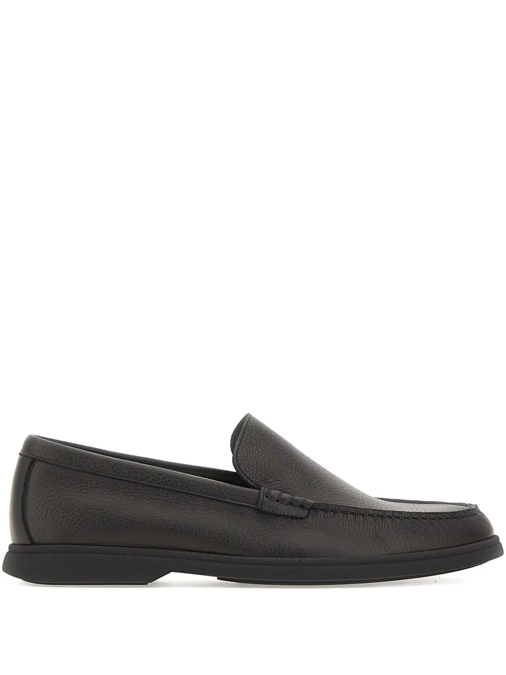 BOSS leather loafers Black