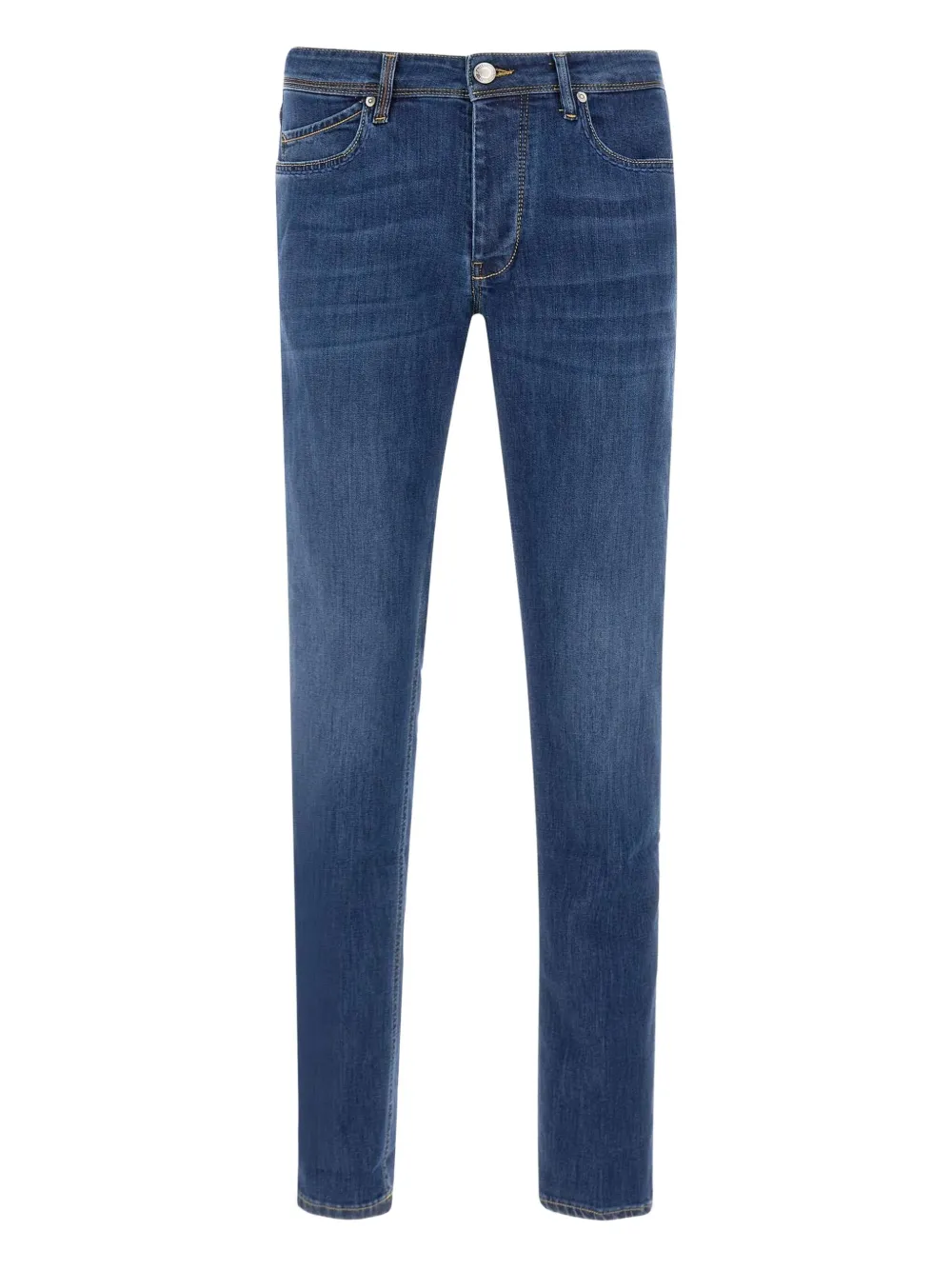 Re-hash Rubensb Five-pocket Suede-patch Jeans In Blue
