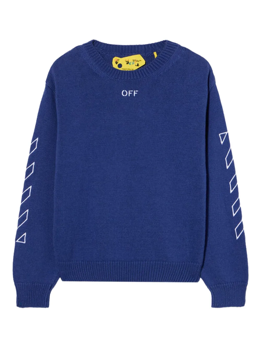 Off-White Kids diagonal-stripe crew-neck sweater | Blue | Image 1