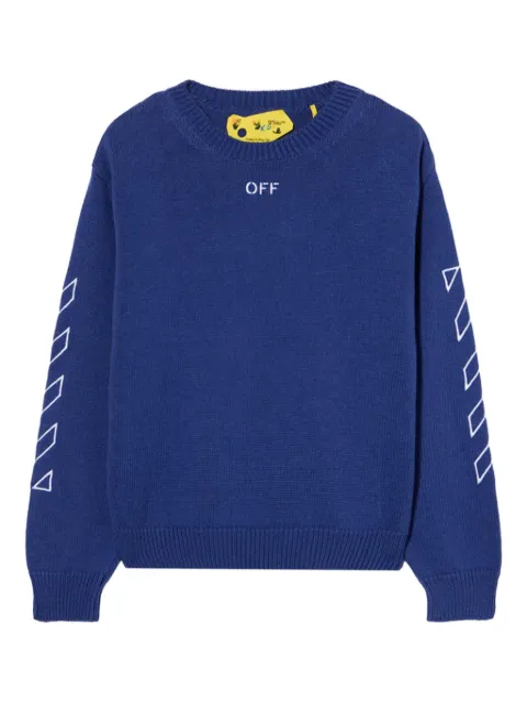 Off-White Kids diagonal-stripe crew-neck sweater