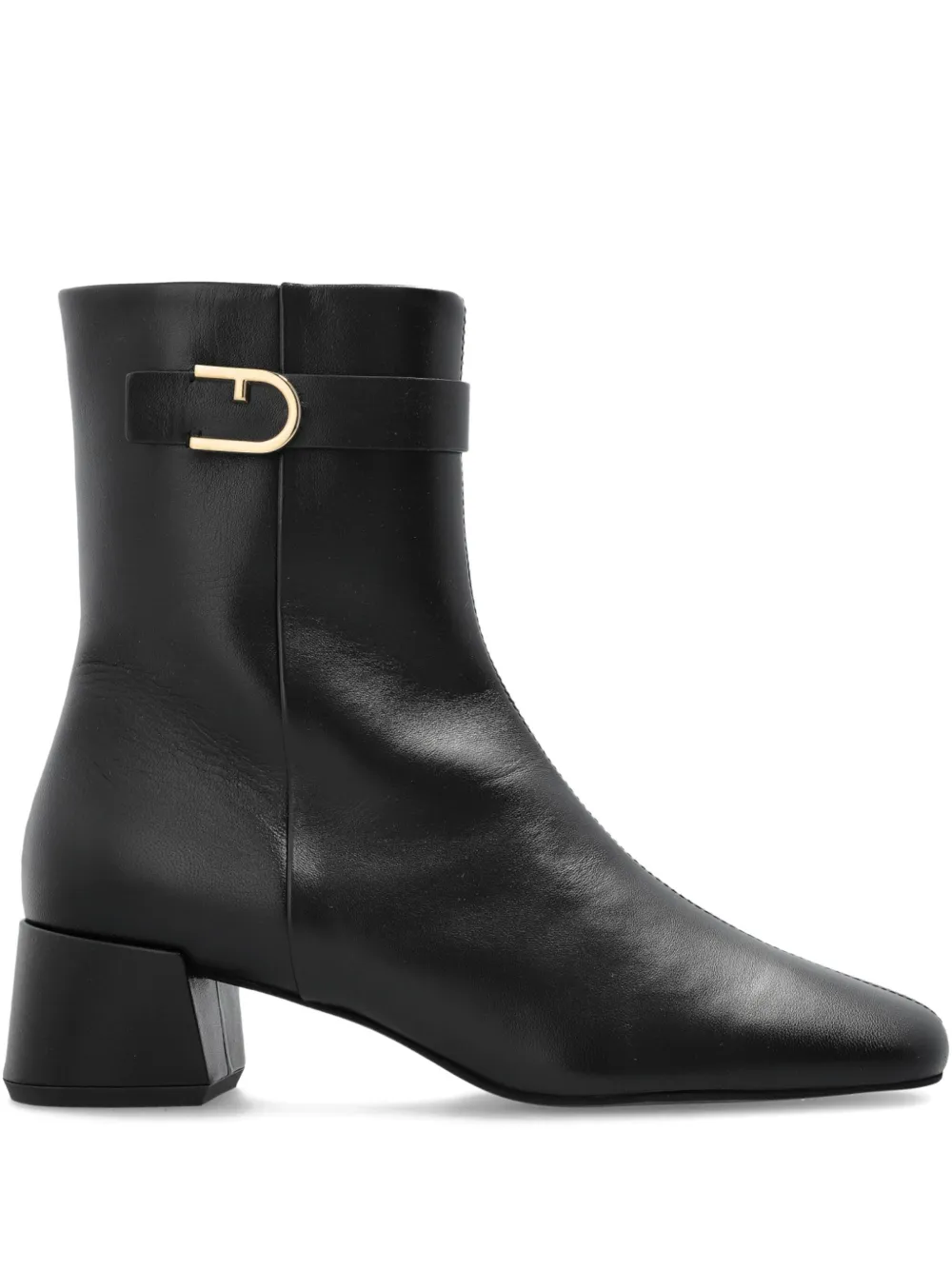 Furla buckle-fastening block-heel boots Black