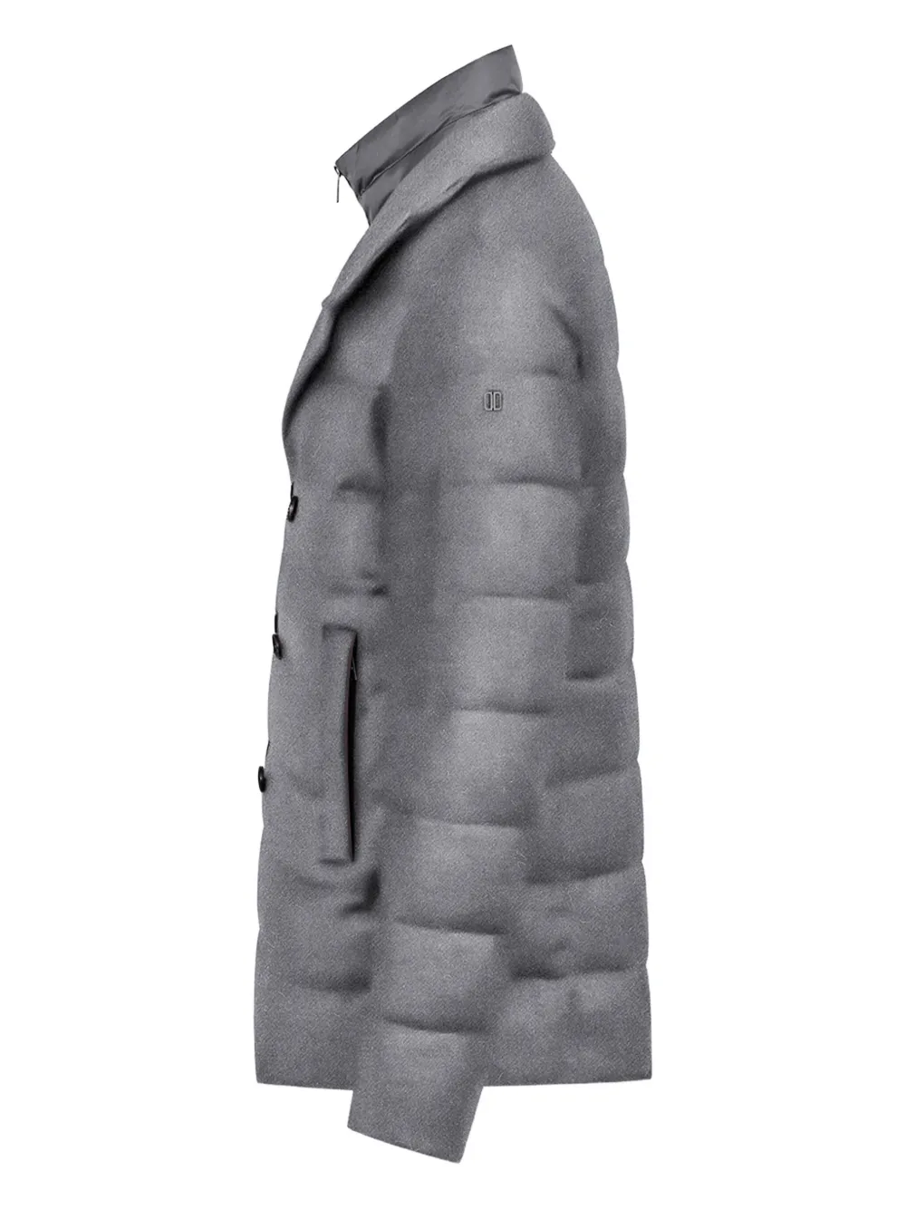  Duno Grey Double-breasted Puffer Jacket 