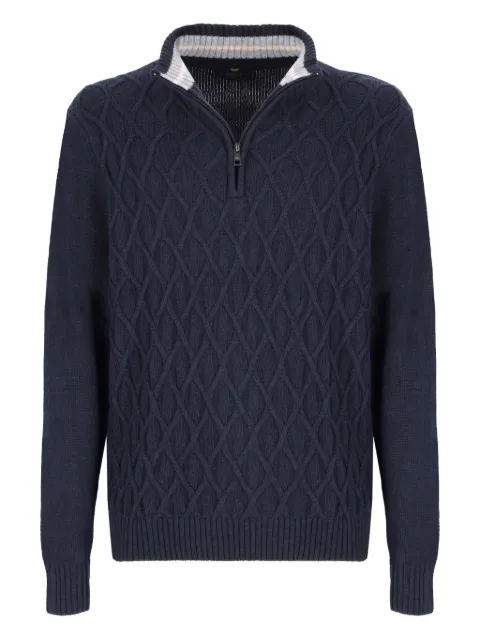 ARMATA DI MARE diamond-pattern half-zip sweater