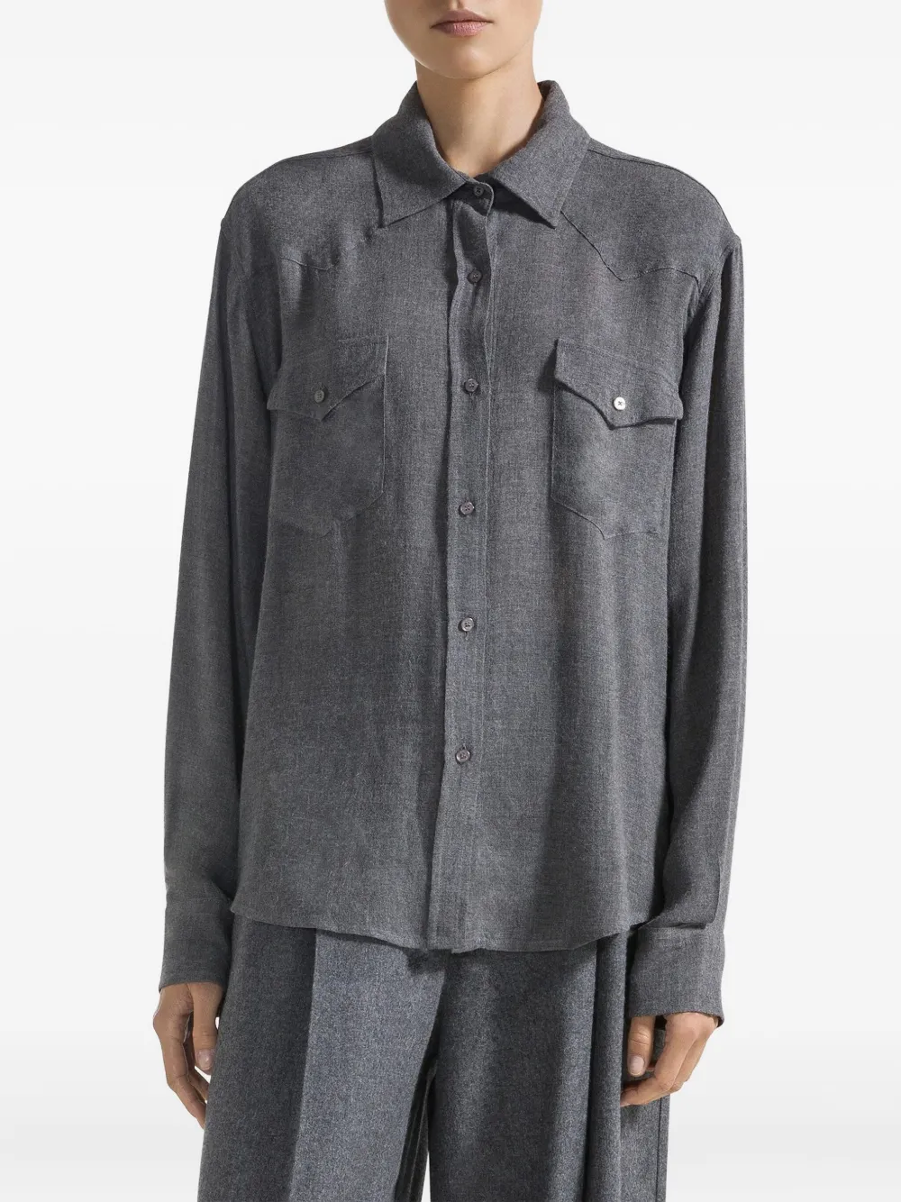 Seventy chest-pocket shirt - Grijs