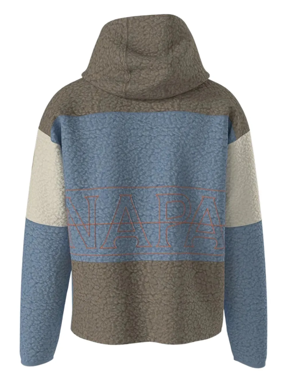 Napapijri Colour-block Fleece Hoodie In Blue