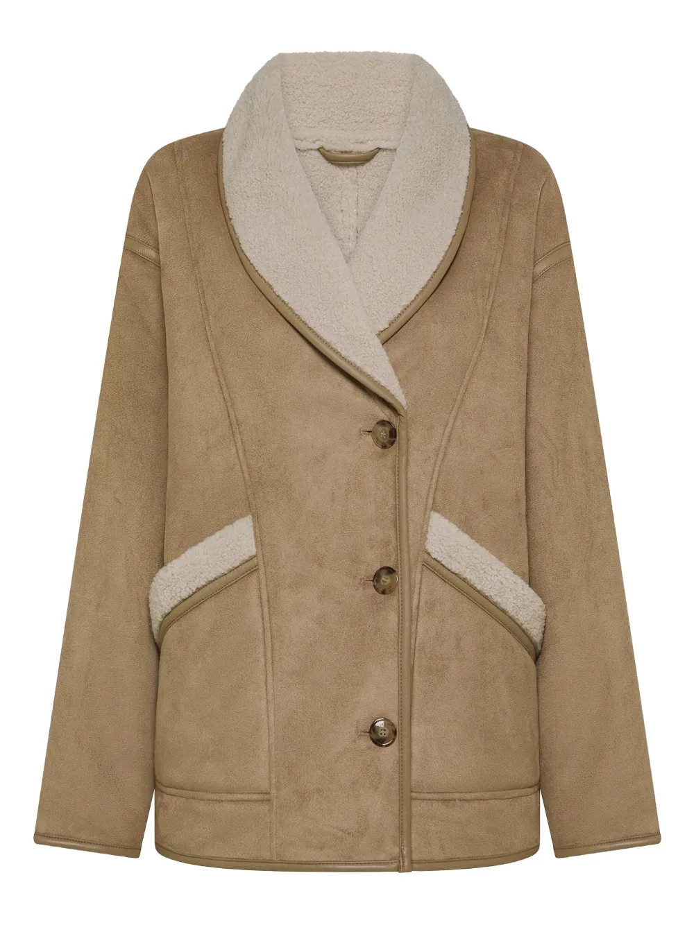 Seventy faux-shearling-collar jacket | Neutrals | Image 1