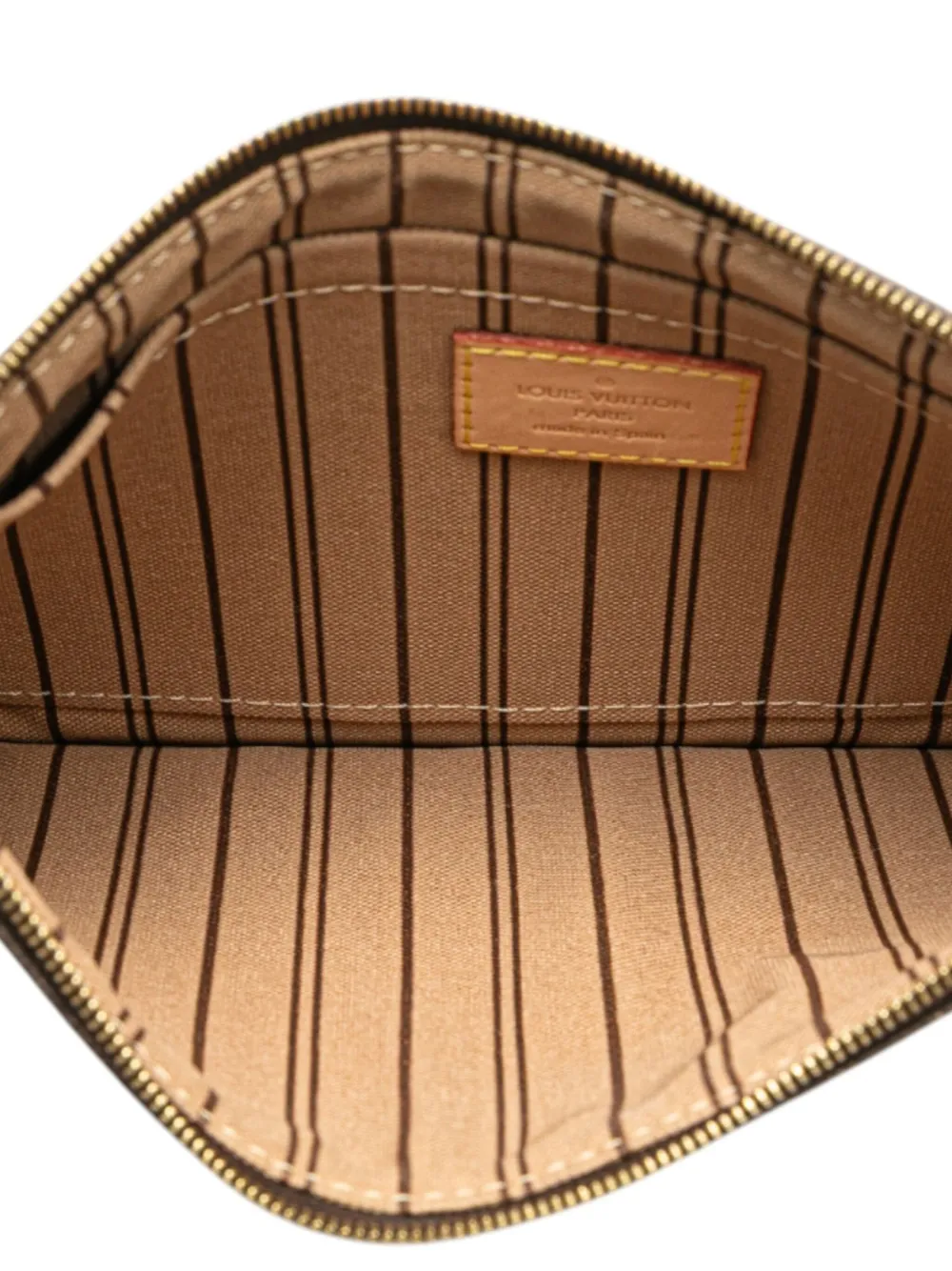 Pre-owned Louis Vuitton 2018 Monogram Neverfull Pouch In Brown