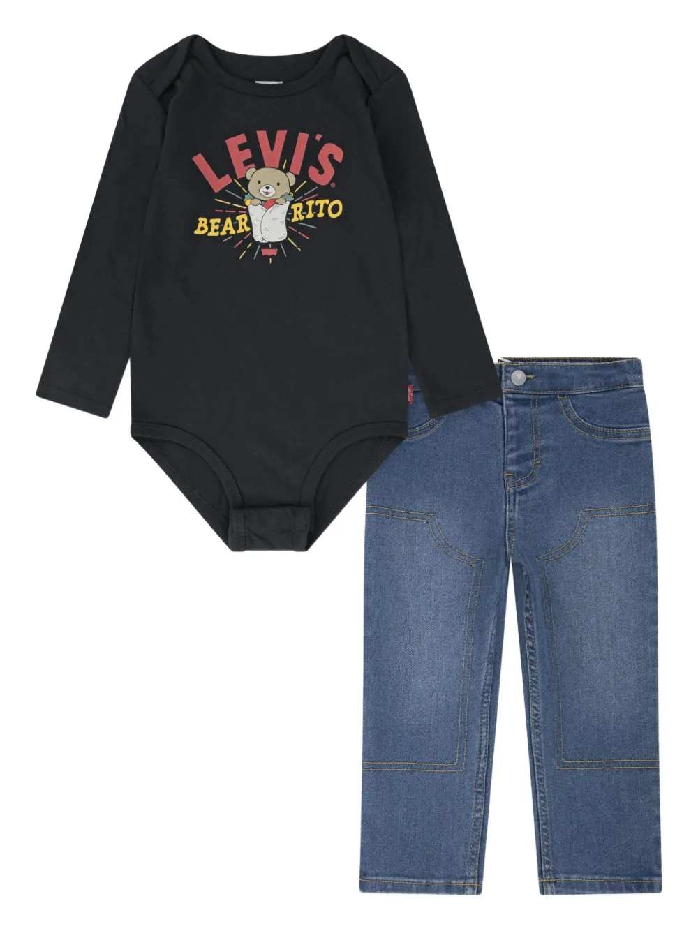 Levi's Button Bodysuit Trousers In Blue