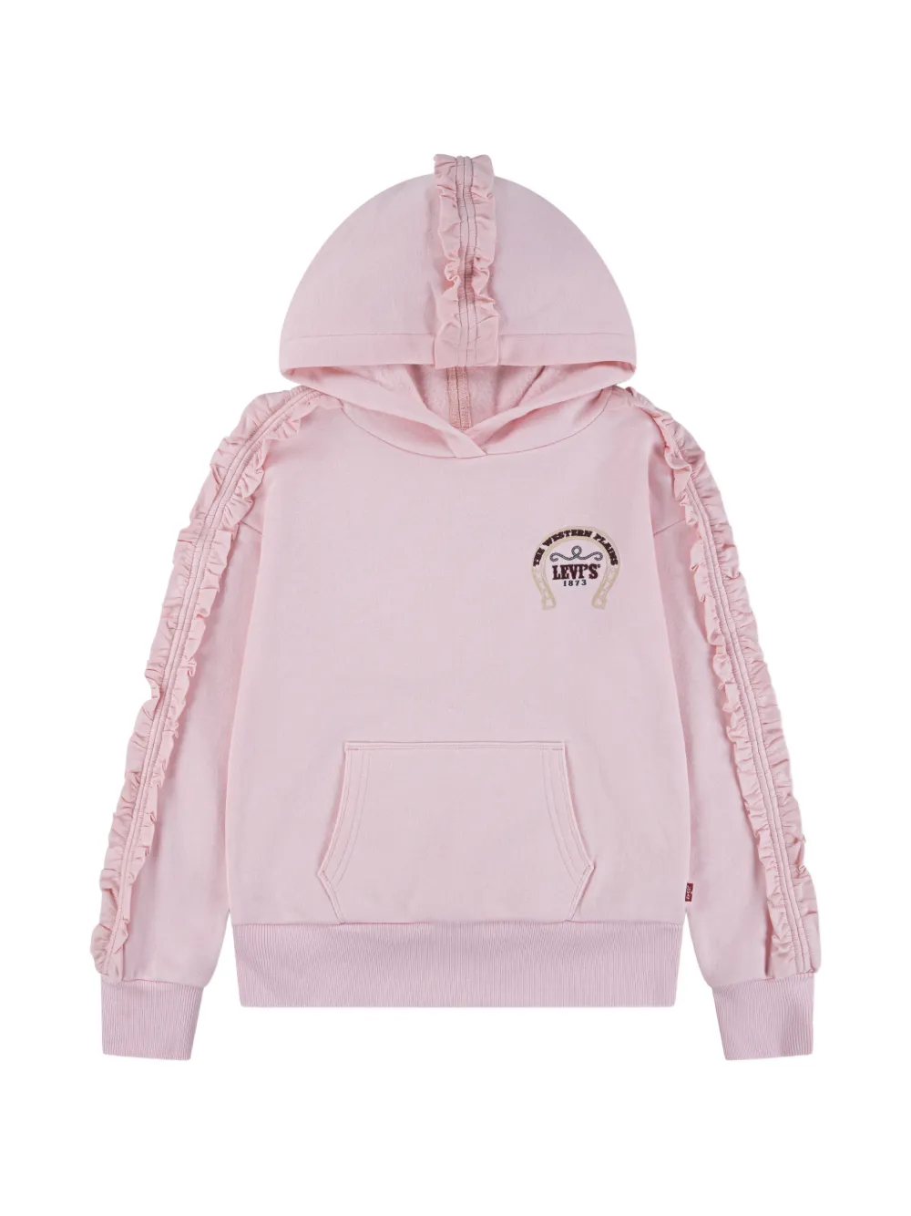 Levi's Kids ruffled-detail graphic hoodie - Pink