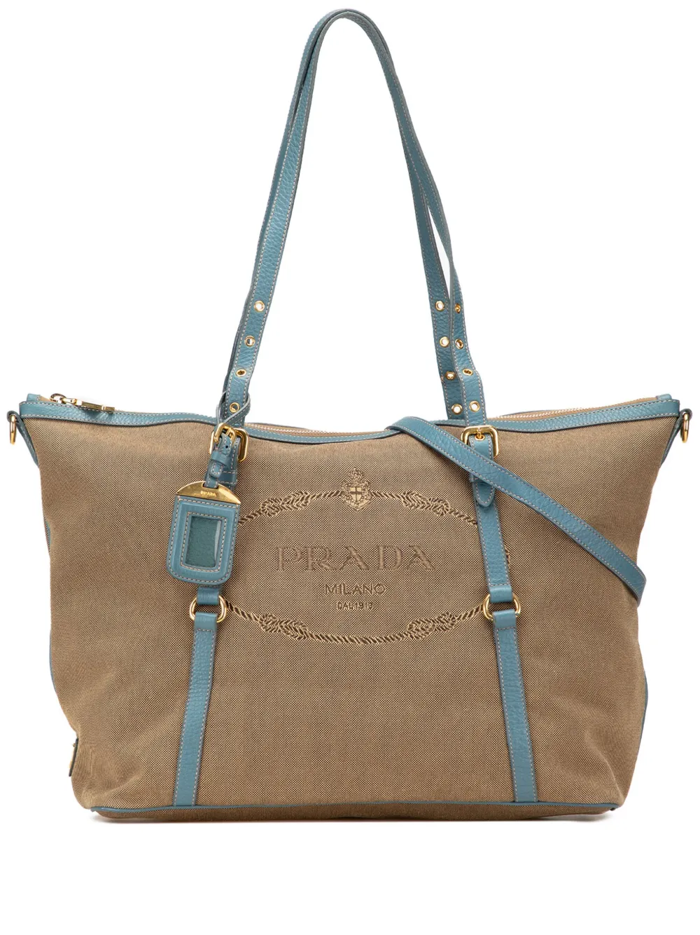 Prada Pre-Owned 2010-2023 Canvas Canapa Logo satchel | Blue | Image 1