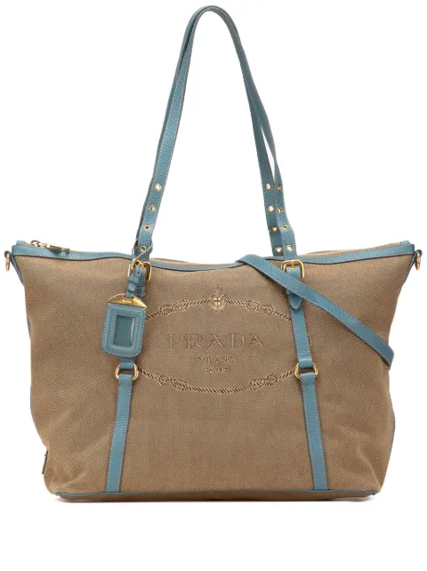 Prada Pre-Owned bolsa satchel Canvas Canapa Logo 2010-2023