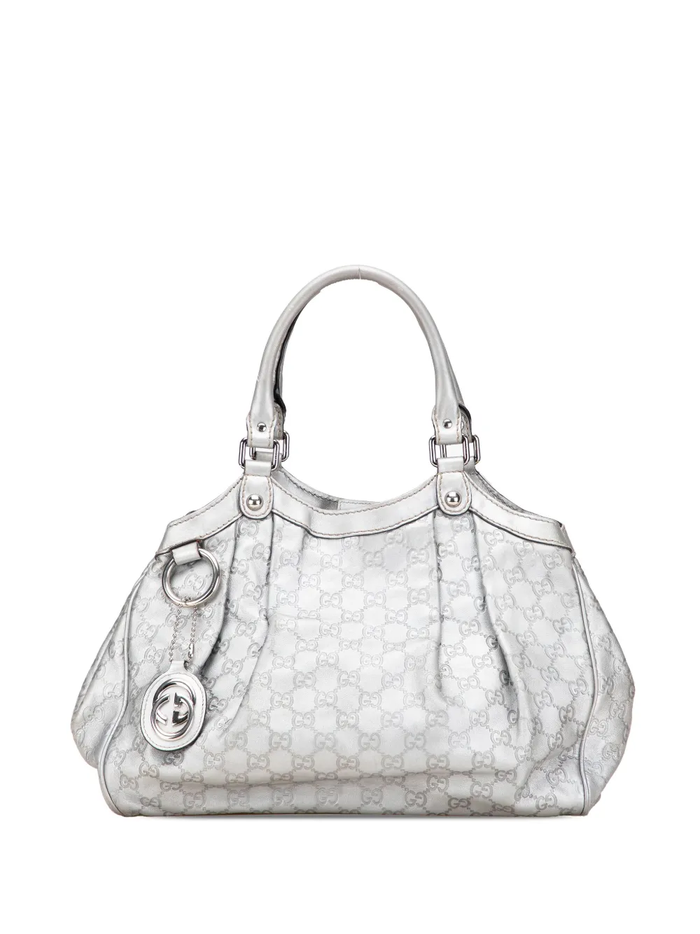 Gucci Pre-Owned 2000-2015 ミディアム グッチシマ スーキー ハンドバッグ - シルバートーン Gucci Pre-Owned 2000-2015 ミディアム グッチシマ スーキー ハンドバッグ - シルバートーン