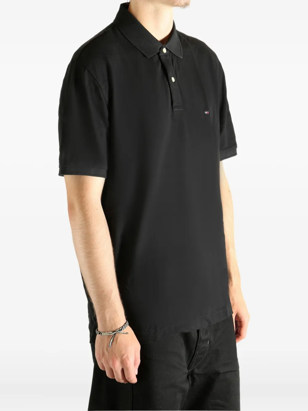 Tommy Hilfiger Poloshirt met knopen Zwart