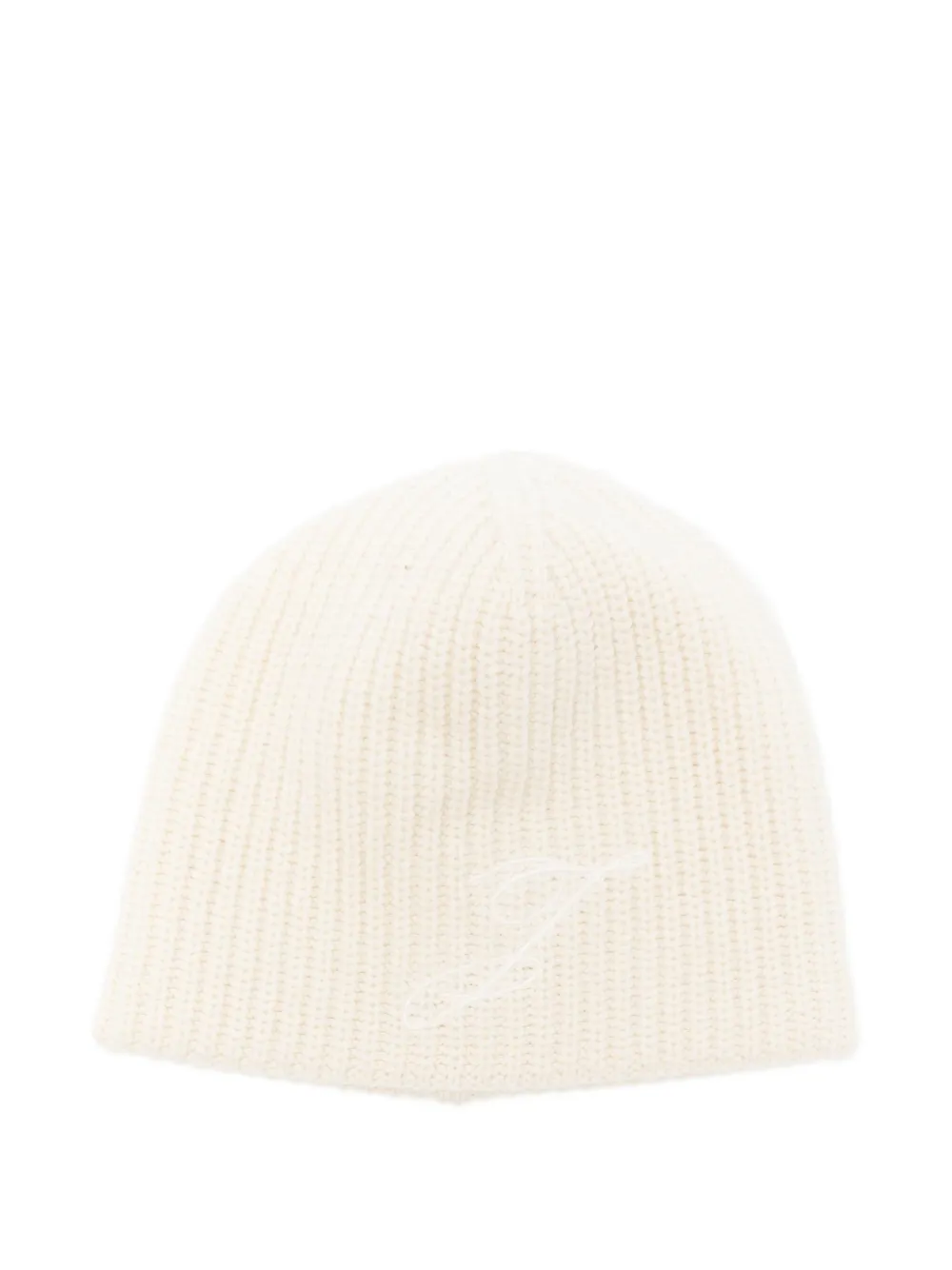 Jacquemus Ribbed Beanie In White