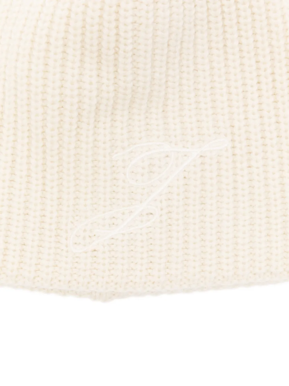 Jacquemus Ribbed Beanie In White